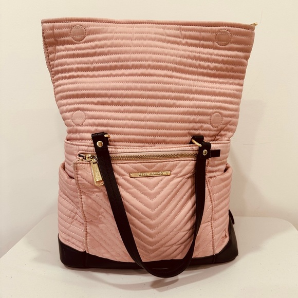 Steve Madden pink Quilted Purse Backpack Tote Versatile Travel Bag‎ Back Pack - Picture 1 of 7
